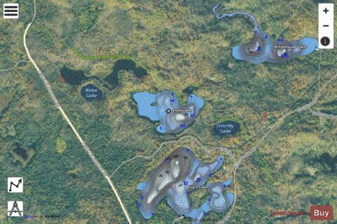 Esox Lake depth contour Map - i-Boating App - Satellite