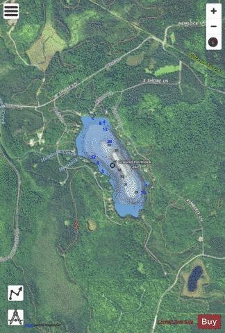 Ground Hemlock Lake depth contour Map - i-Boating App - Satellite