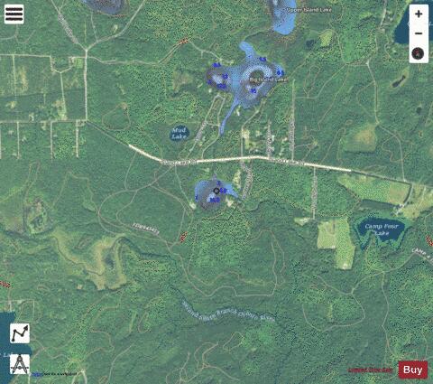Lower Island Lake depth contour Map - i-Boating App - Satellite