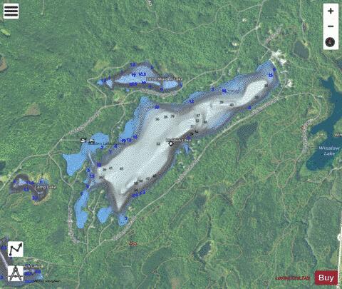 Maiden Lake depth contour Map - i-Boating App - Satellite
