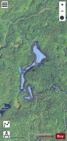 Porcupine Lake depth contour Map - i-Boating App - Satellite