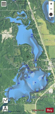 Townsend Flowage depth contour Map - i-Boating App - Satellite