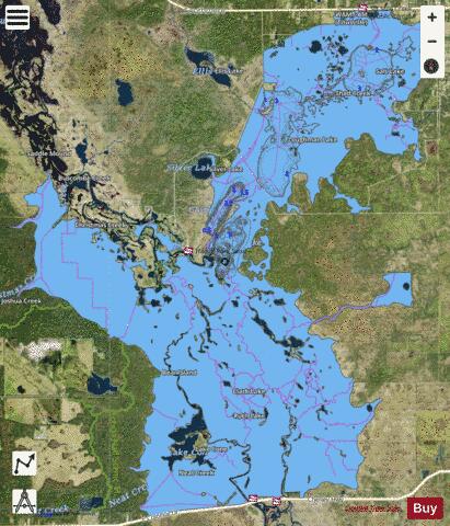 Clark depth contour Map - i-Boating App - Satellite
