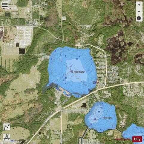 Center depth contour Map - i-Boating App - Satellite