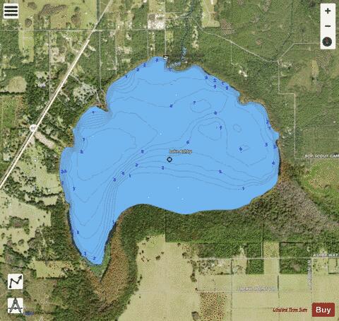 LAKE ASHBY depth contour Map - i-Boating App - Satellite