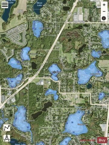 LAKE BROOKER depth contour Map - i-Boating App - Satellite