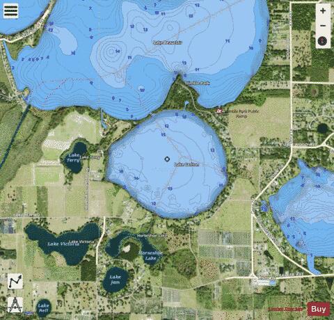 LAKE CARLTON depth contour Map - i-Boating App - Satellite