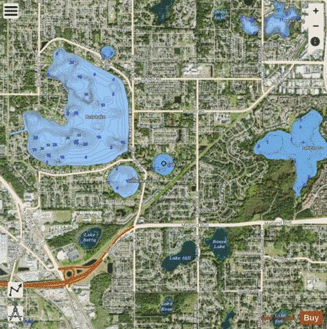CUB LAKE depth contour Map - i-Boating App - Satellite