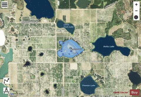 CYPRESS LAKE depth contour Map - i-Boating App - Satellite