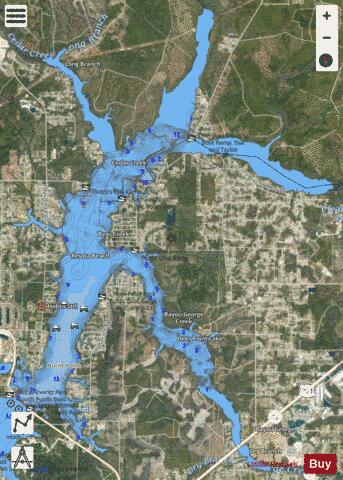 DEER POINT LAKE depth contour Map - i-Boating App - Satellite