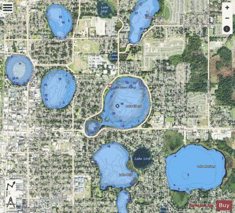 LAKE ELBERT depth contour Map - i-Boating App - Satellite