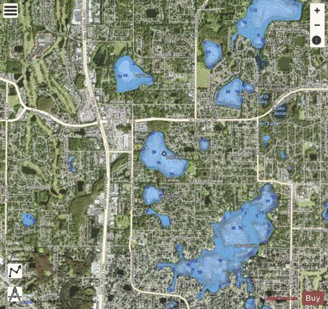 LAKE ELLEN depth contour Map - i-Boating App - Satellite