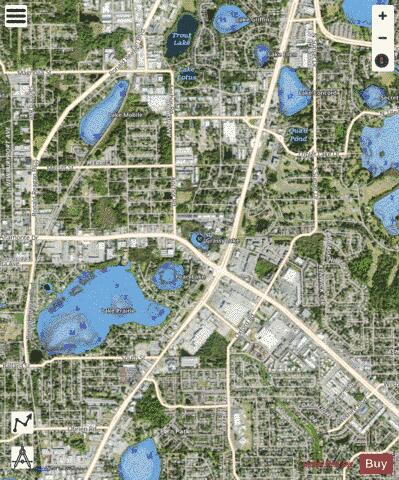 GRASSY LAKE depth contour Map - i-Boating App - Satellite