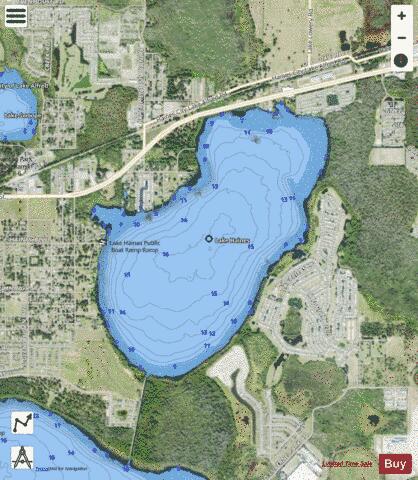 LAKE HAINES depth contour Map - i-Boating App - Satellite