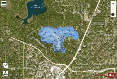 LAKE HALL depth contour Map - i-Boating App - Satellite