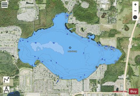 LAKE HENRY depth contour Map - i-Boating App - Satellite