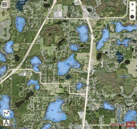 LAKE HOBBS depth contour Map - i-Boating App - Satellite