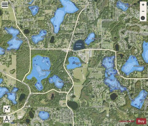 HORSE LAKE depth contour Map - i-Boating App - Satellite