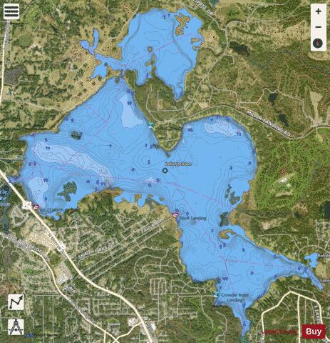 LAKE JACKSON depth contour Map - i-Boating App - Satellite
