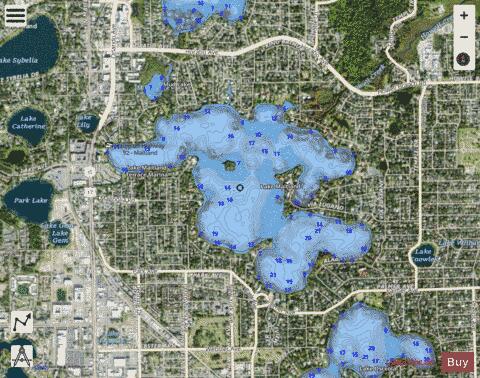 LAKE MAITLAND depth contour Map - i-Boating App - Satellite