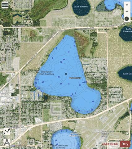 LAKE SANITARY depth contour Map - i-Boating App - Satellite