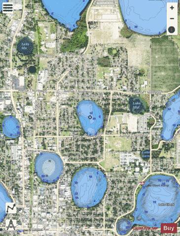 LAKE MAUDE depth contour Map - i-Boating App - Satellite