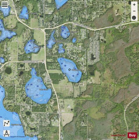 MOUND LAKE depth contour Map - i-Boating App - Satellite