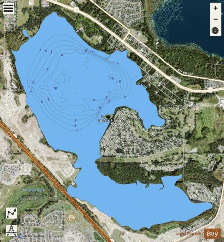 LAKE OKAHUMPKA depth contour Map - i-Boating App - Satellite
