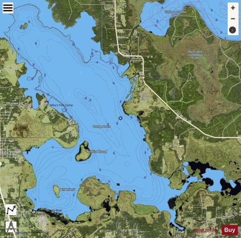 ORANGE LAKE depth contour Map - i-Boating App - Satellite