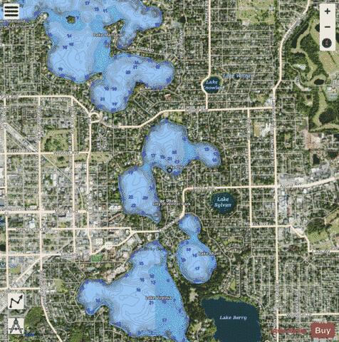 LAKE OSCEOLA depth contour Map - i-Boating App - Satellite
