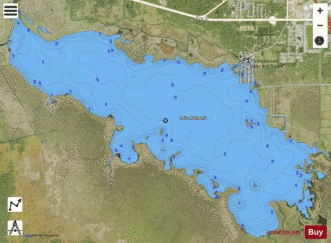 LAKE POINSETT depth contour Map - i-Boating App - Satellite