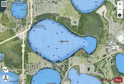 LAKE ROCHELLE depth contour Map - i-Boating App - Satellite