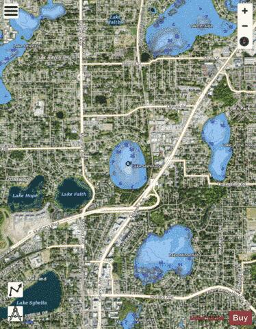 LAKE SEMINARY depth contour Map - i-Boating App - Satellite