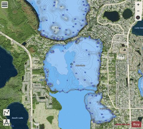 LAKE SHEEN depth contour Map - i-Boating App - Satellite
