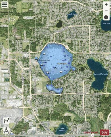 STARKE LAKE depth contour Map - i-Boating App - Satellite
