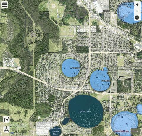 THOMAS LAKE depth contour Map - i-Boating App - Satellite