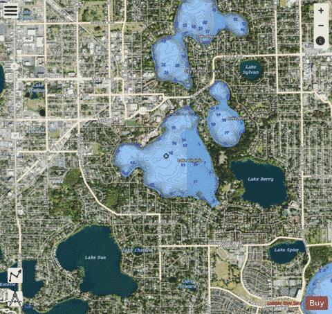 LAKE VIRGINIA depth contour Map - i-Boating App - Satellite