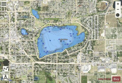 LAKE WALES depth contour Map - i-Boating App - Satellite