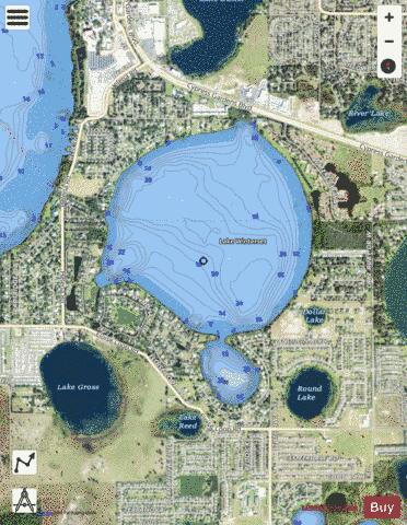 LAKE WINTERSET depth contour Map - i-Boating App - Satellite