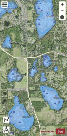 LAKE WOOD depth contour Map - i-Boating App - Satellite
