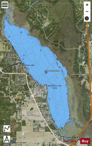LAKE PANASOFFKEE depth contour Map - i-Boating App - Satellite