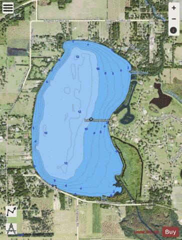 LAKE THONOTOSASSA depth contour Map - i-Boating App - Satellite