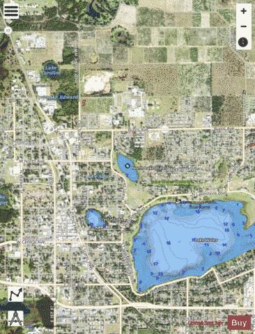 NORTH LAKE WALES depth contour Map - i-Boating App - Satellite
