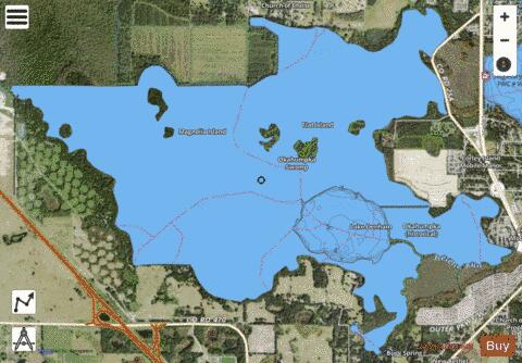 OKAHUMPKA SWAMP depth contour Map - i-Boating App - Satellite