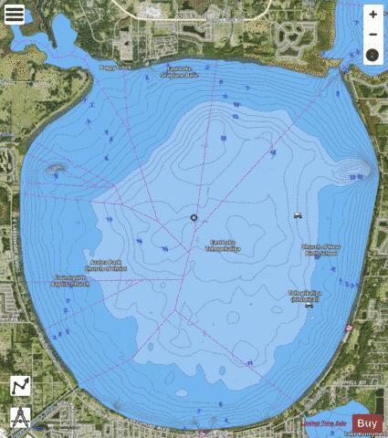East Lake Tohopekaliga depth contour Map - i-Boating App - Satellite