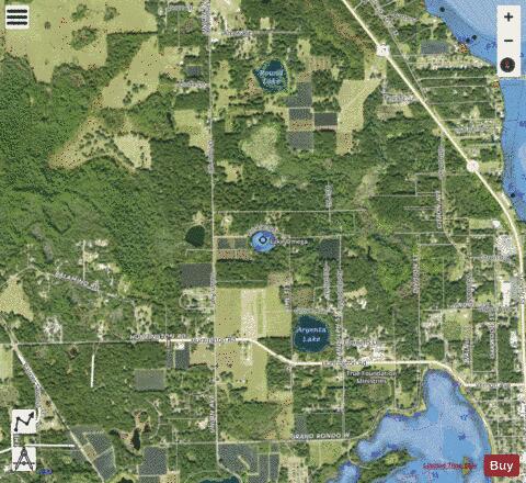 Lake Omega depth contour Map - i-Boating App - Satellite