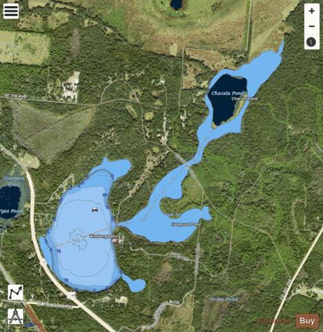 Lake Wauberg depth contour Map - i-Boating App - Satellite