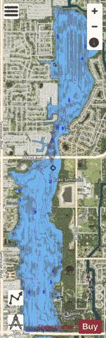 Seminole depth contour Map - i-Boating App - Satellite