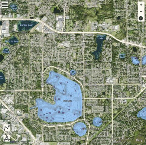 Jamison Dr Lake depth contour Map - i-Boating App - Satellite