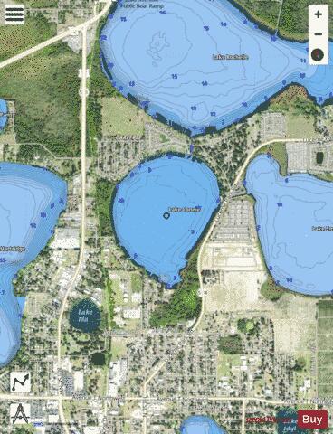 Lake Conine depth contour Map - i-Boating App - Satellite